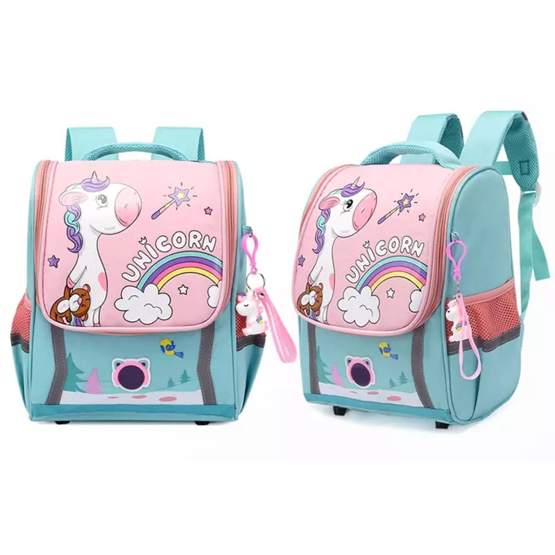 School kids backpack student book bag kindergarten primary Unicorn Pony